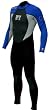 Body Glove Mens Method 3 / 2 mm Full Wetsuit in Blue, Silver & Black. Size Small