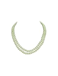 AAA Genuine Multi Double Strand 7mm White Pearl Necklace 18" Cultured Freshwater