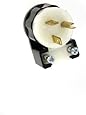 Leviton 5466-CA 20 Amp, 250 Volt, Straight Blade, Angle Plug, Industrial Grade, Grounding, Black-White