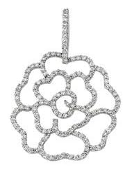 Jewelplus 3/4 ct tw Diamond Pendant 14K White 3/4 Ct Tw