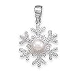 Rhodium Plated Snowflake with Mother of Pearl Pendant