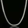 38" 4mm Men`s Platinum Plated Hip Hop Franco Chain