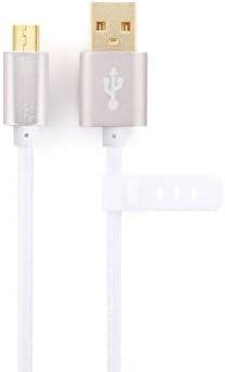 snoriginal 6.6ft 2M Nylon Braided Tangle-Free to USB Micro Cable for [ Android / Samsung / Nexus / HTC / Nokia / Nexus / Sony and Other Tablet Smartphone ] Sync and Charging White
