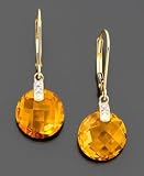 14k Gold Citrine (8-7/8 ct. t.w.) & Diamond Accent Earrings