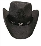 Western Cowboy Soft Toyo Straw w/ American Eagle Conchos