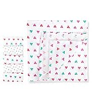 5 Pack Pure Cotton Bow & Star Print Muslin Cloths