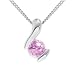9ct White Gold Ladies 0.33ct Pink Sapphire Cradle Pendant & Chain