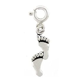 Buy Sterling Silver Polished Footprint Charm by SilverSpeck.com