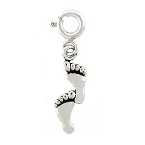 Buy Sterling Silver Polished Footprint Charm by SilverSpeck.com