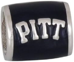 University of PITTSBURGH PITT Logo Blue 925 Silver European College Charm Bead