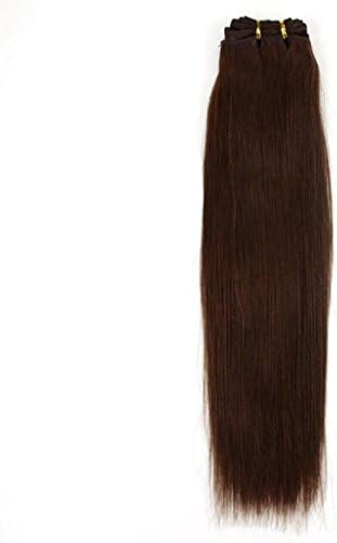 Beauty Wig World 12" 30cm 100g Long Straight 100% Human Hair Extensions Virgin Remy hair weft #4-dark brown
