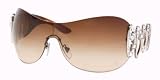 AUTHENTIC BVLGARI 6017B, 6017-B 102/13 PALLADIUM BROWN GRADIENT SUNGLASSES WITH SWAROVSKI RHINESTONES