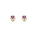 14K Yellow Gold 4mm Heart Bezel Set February CZ title=