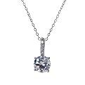 Sterling Silver Round Cut Cubic Zirconia Pendant