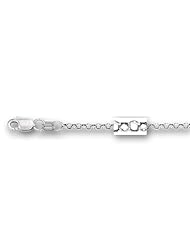 10K Solid White Gold Rolo Pendant Chain Necklace 16" 2.3mm