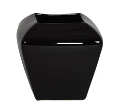 Gloss Black Ceramic Tulip Vase/Planter - 7" x 7" x 7"H