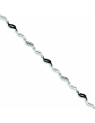 Genuine 14K White Gold White Gold White & Black Diamond Bracelet 8 Grams Of Gold 100% Satisfaction Guaranteed.