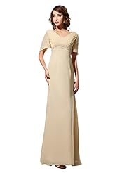V-neck Charmeuse/Chiffon Gathered Sleeveless Evening Dress 