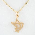 SAVE $30 - Open Design Dove Pendant or Charm in Gold Vermeil on 16" Gold Fill Saturn Chain, #8141 $30.00