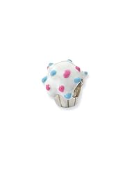 Sterling Silver Enameled Cupcake Charm for 3mm Charm Bracelets