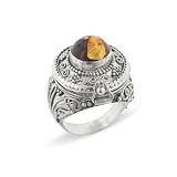 Large Genuine Amber Poison Box Sterling Silver Ring (Size 6,7,8,9) 31Xx39keFzL. SL160 Large Genuine Amber Poison Box Sterling Silver Ring (Size 6,7,8,9)
