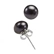 Enhanced Black 4.5-5mm AAAA Cultured Pearl Platinum Overlay Sterling Silver Stud Earrings (LS1B) Enhanced Black 4.5-5mm AAAA Cultured Pearl Platinum Overlay Sterling Silver Stud Earrings (LS1B)