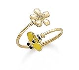 14k Enamel Bee Flower Toe Ring