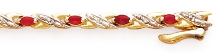 10K RUBY AND DIAMOND BRACELET D.11 R 1.80 7