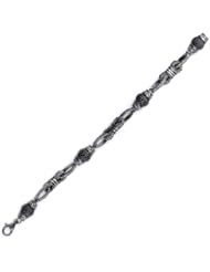 Sterling SilverBk Sc Black Rhodium Plated Ball Bracelet