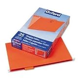Esselte Hanging Folder, 1/5 Tab Cut, Legal Size, Orange