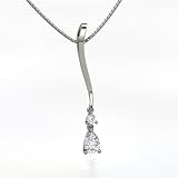 Adagio Con Moto Pendant,Pear Diamond Necklace in 14K White Gold with Diamond