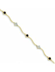 Genuine 14K Yellow Gold Diamond And Sapphire Round Bracelet 4 Grams Of Gold 100% Satisfaction Guaranteed.