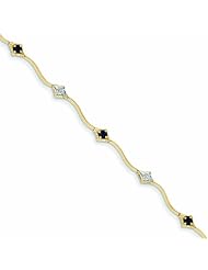 0.5 Carat 14K Gold Diamond and Sapphire Round Bracelet