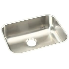 Elkay EGUH2115 Gourmet Elumina 23-1/2-Inch by 18-1/4-Inch Stainless Steel Single-Bowl Undermount Kitchen Sink, Soft Satin Finish