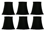 Set of 6 Min Lamp Shades Clip on Chandelier Bulbs Black