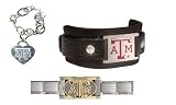 Texas A&M Aggies ProStarter/Leather Cuff /Heart Charm Chain Bracelet Package