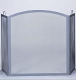 Outdoor Living : UniFlame 3 Fold Heavy Weight Natural Wrought Iron Screen W/ Arch Center Panel And Handles