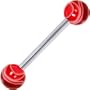 Red MARBLE Barbell Tongue Ring