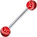 Red MARBLE Barbell Tongue Ring