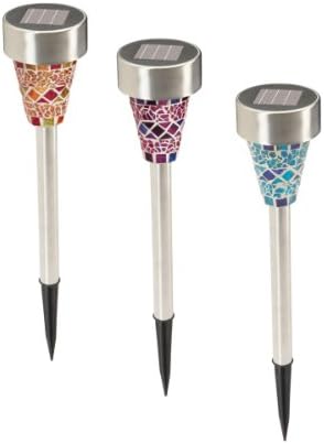 Solar Mosaic LED Path Lights - 3 Piece HFJ14