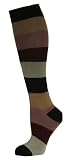 Cute Knee High Socks Thick Striped Brown Top Size: 9-11