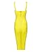 Whoinshop Women's Rayon Strap Celebrity Midi Evening Party Bandage Dress (XL, Yellow)