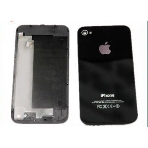 iPhone 4 Battery Cover Back Door Rear Glass replacement BLACK Complete Set.Comes with 5 star screwdriver needed for install.FOR IPHONE 4 4G ATT GSM ONLY