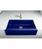 Kohler K-6546-4U-30 Dickinson Apron-Front, Undercounter Kitchen Sink with Four-Hole Oversized Centers, Iron Cobalt
