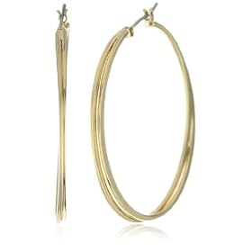 Kenneth Cole New York Gold 2 Twist Hoop Earring