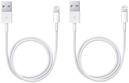 CNR Outlet 2x 3 Ft USB to Lightning 8 Pin Cable Data Transfer Syncing 2x 1A Wall power adapter charger for Iphone 6s / 6s plus /5/5S/5C/6/6 Plus, Ipod Touch NANO IPAD 4, IPAD MINI/MINI 2