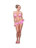 Cute Pink Leopard Bra, Skirt and G-String