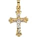 14K Two Tone Gold Crucifix Pendant