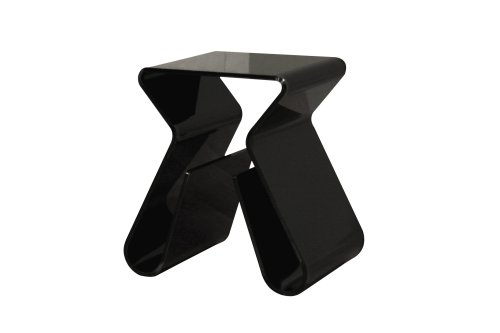 Baxton Studio Velia Acrylic Stool/End Table, Black