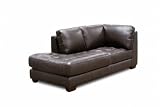Diamond Sofa Zen Collection Left Facing, All Leather Tufted Seat Chaise, Mocca